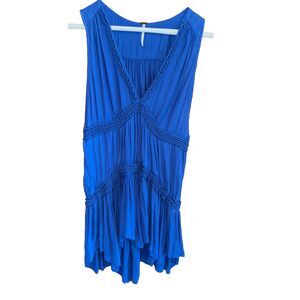 Free People Purple Haze Tunic Top Womens PS Blue Tiered Witchy Goth Boho Hippie